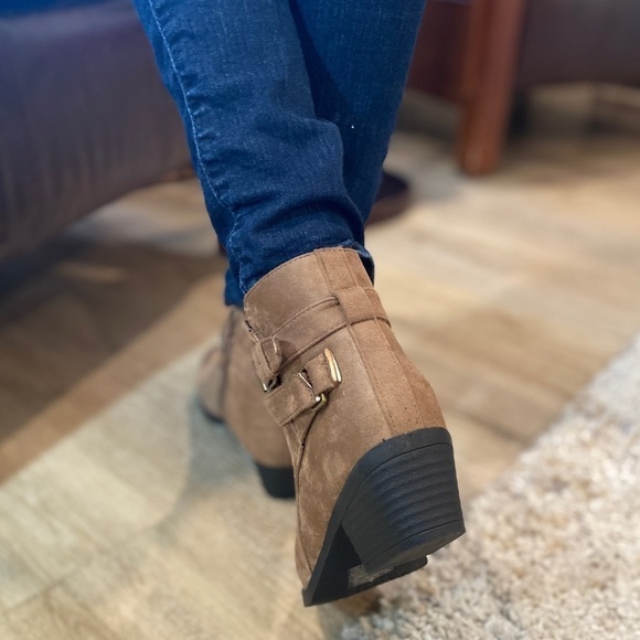 Taupe Vegan Suede Ankle Boots - Picture 4 of 7